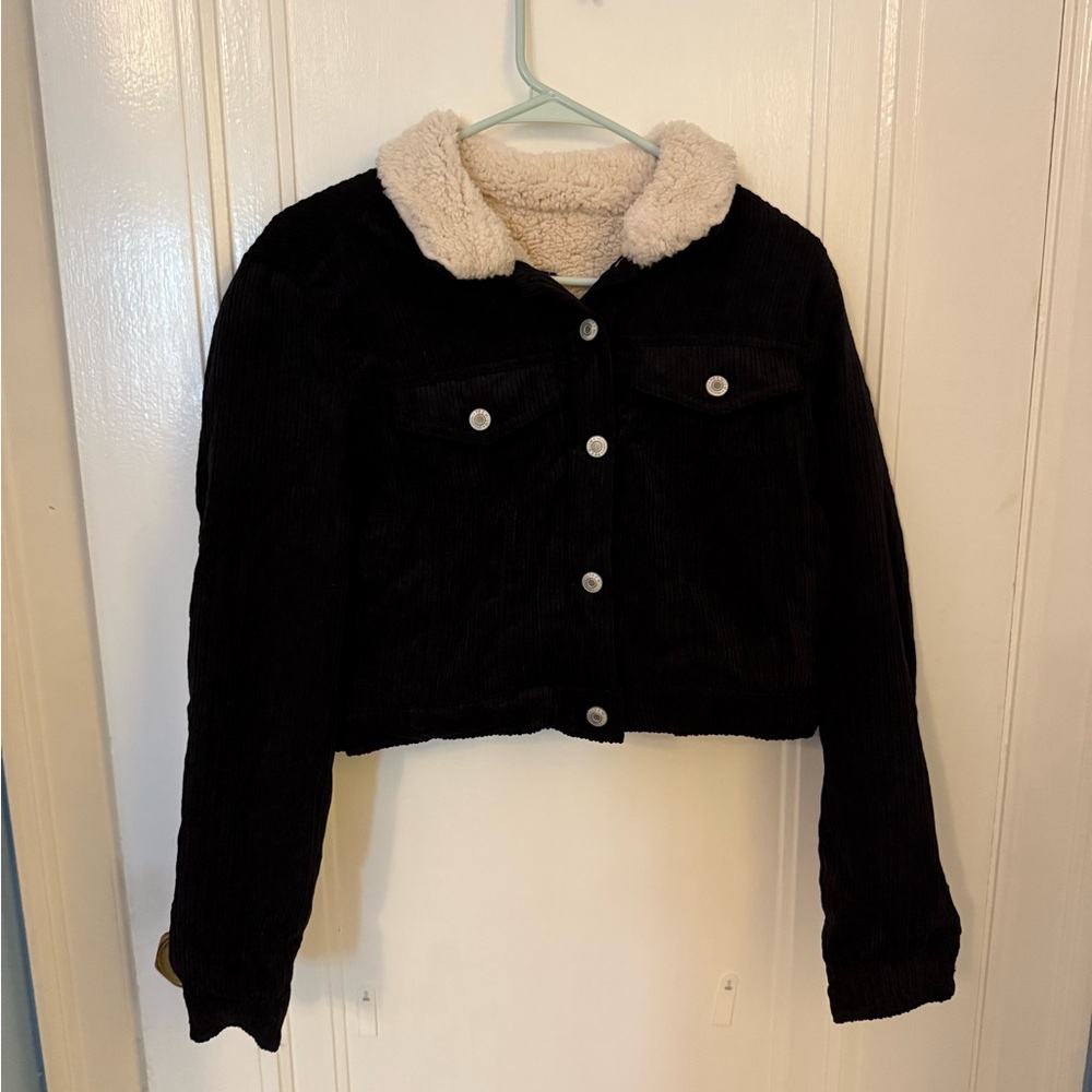 Love Tree Black Jacket with Cream Collar